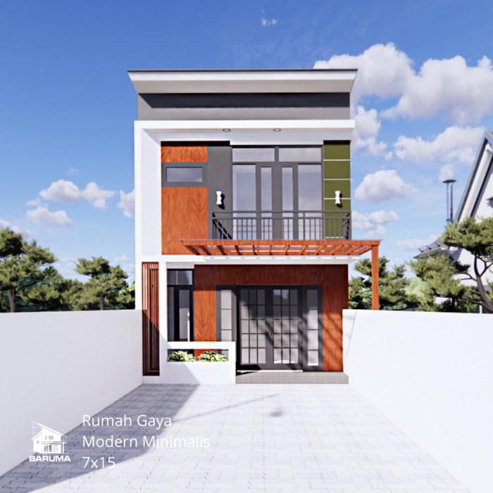 Desain rumah minimalis ukuran 5x15 1 lantai