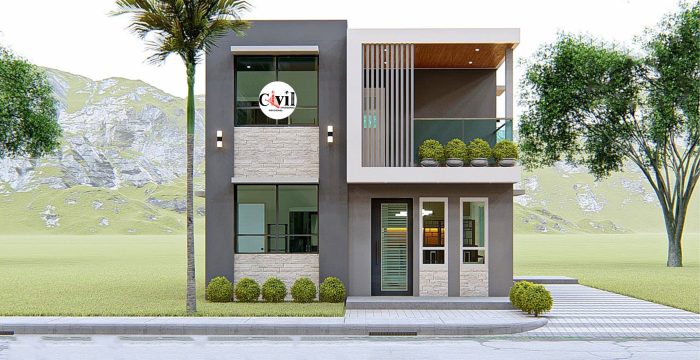 Desain rumah tingkat belakang minimalis