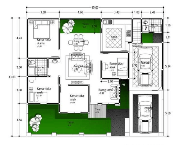 Desain rumah ukuran tanah 12x10