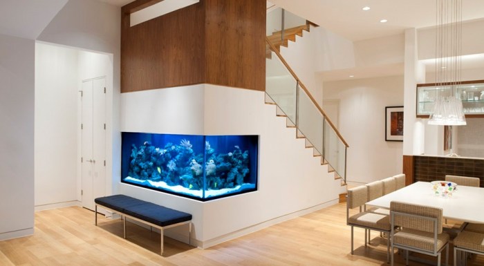 Aquarium fish room design tv stand tank living sala wall para unit designs acuarios decoração interior salas choose board casa